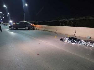 Motociclista sofre acidente e morre em viaduto de Cuiab&aacute;; veja v&iacute;deo