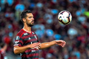 Mar&iacute; defendendo o Flamengo, em 2019