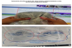 Inv&oacute;lucro com maconha apreendida no corpo da suspeita