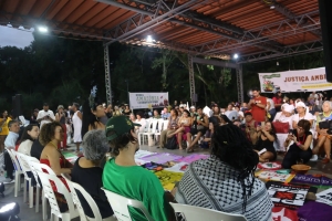 Ato realizado em Bel&eacute;m, reunindo comit&ecirc; pol&iacute;tico da C&uacute;pula dos Povos, com organiza&ccedil;&otilde;es nacionais, internacionais e locais. 