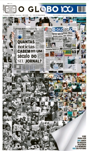 Capa do jornal O Globo deste domingo 