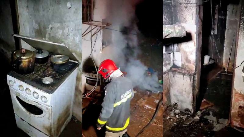 Casa pega fogo e dono quase morre tentando salvar os m&oacute;veis